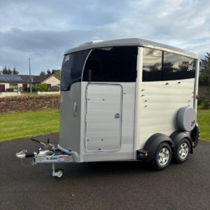 Ex-Demo Ifor Williams HBX506 Horsebox, Build Date 2024, Used for show purposes in as new condition, built for 2 x 16.2hh horses, Fitted with internal padding, Door mounted tackpack, Alloy wheels , Save £1077.00 on new price, full Ifor Williams 12mth Warranty and Datataged, for more information call Mark on 07710 637078 or Sales on 01463 248268

